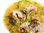 Рецепта Супа от пилешки шийки с гъби и картофи